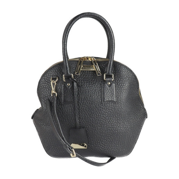 Burberry Handbag Leather Hardware 2WAY Shoulder Bag Black Gold - Picture 1 of 8